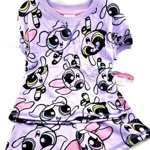 Power Puff Girls Outfit Size 3T Purple Matching 2pc Set Top Shorts Elastic Kids